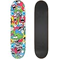 Xootz Kids Complete Beginners Double Kick Trick Skateboard Maple Deck - 31 x 8 Inches