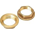 Brass Replacement 3/4" BSP Flanged Metal Bath Tap Backnut - 1 Pair