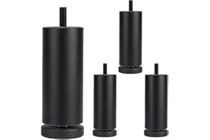 Jolan 4 Patas De Muebles 6cm 8cm 10cm 12cm 15cm 20cm 25cm 30cm, Patas De Mesa De Metal, para Sofá, Cama, Silla, Patas para Muebles Ajustables, Pies De Muebles Intercambiables,Black-8cm/3.1in