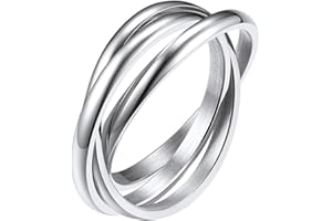 FindChic Ring Frauen Wickelring Damen Edelstahl 3er Ring