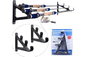 CROCH Support Mural de Canne à pêche Montage Horizontal sur Le Mur de Plafond Organisateur économiseur d'espace pour Canne à pêche, bâtons de randonnée, bâtons de Ski, bâtons de Hokey