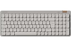 ‎LOFREE Flow Lite100 Tasten Low Profile Mechanische Tastatur (Deutsches Layout QWERTZ) - Kabellos Bluetooth/2.4G/Kabel, Swappable mit Specter Linearen Switches, Wiederaufladbar - Für Win&Mac (Marmor Grau)