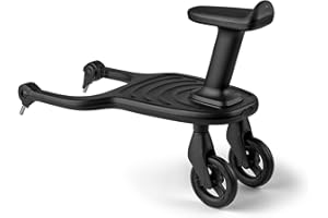 Bugaboo Komfort-Mitfahrbrett+ mit abnehmbarem Sitz – Mitfahrbrett für Kleinkinder, mit Sitz- oder Stehmöglichkeit, kompatibel mit Bugaboo Kinderwagen, zwei Räder für besonders sanfte Fahrten
