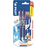 PILOT Frixion Clicker - Geri &Ccedil;ekilebilir Silinebilir Jel M&uuml;rekkep Kalemleri - Mavi M&uuml;rekkep - Orta 0,7 mm U&ccedil; - Blister 2'li P