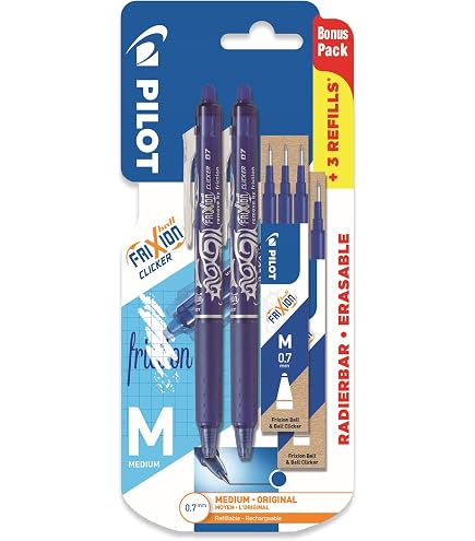 Pilot Frixion Ball - Penna a sfera con cappuccio cancellabile e Ricaricabile - tratto 0,7 mm - Il Giocartolaio