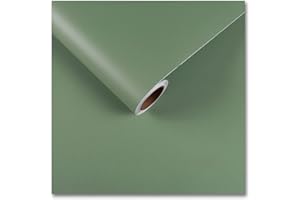 CRE8TIVE Papier Adhesif pour Meuble Vert 60cm x 300cm Papier Peint Adhesif Mural Impermeablefilm Autocollant Meuble Rouleau Adhesif Decoratif Papier Peint Chambre Papier Peint pour Porte Comptoir