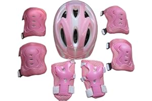 Clenp Kids Roller Skate Protector, Kids Children Roller Skates Bike Safety Helmet Knee Elbow Wrist Guard Pad Set
