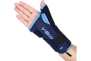 Willcom Daumen Handgelenkschiene mit Metallschiene Stabilisator, Handgelenkstütze Zur Linderung von Tendinitis, Arthritis, Karpaltunnel, Schmerzen im Entzündung für Männer Frauen (M, Rechte)