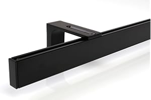 Deco-Raum Gardinenstange auf Maß Innenlauf eckig Wandbefestigung Wandträger mitte Lauf 8,3cm Vorhangstange Flächenvorhang Schiene Innenlaufstange für Vorhänge Schwarz 60cm
