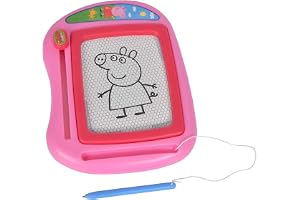 Simba 109262388 - Greta Gris Magnetisk Rittavla - Greta Gris Motiv och 1 Magnetisk Penna, 16x13 cm, Från 3 år