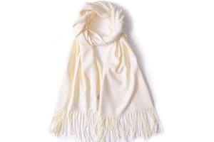 GERIINEER Winter Long Wool Soft Warm Tassel Scarves for Women Men Ladies 25 Solid color Scarfs Women Men Shawls and Wraps