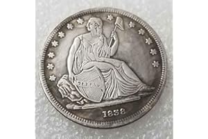 DDTing Pièce de monnaie de 1 dollar antique de la Liberté de 1838 - Grande pièce américaine - Pièce commémorative non circulée - Découvrez l'histoire des pièces américaines
