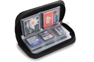 TuDu Etanche et Antistatique Pochette Sac de Rangement et Transport pour Carte SD avec 8 Feuilles 22 Pochettes, Portable, Cartes mémoires