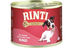 RINTI Gold Rind | Hunde Nassfutter | 12x185g | Für kleine Hunde | ohne Getreide | ohne Kohlenhydrate
