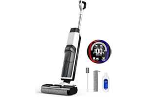 CLEANWISE Nass Trockensauger Akku, 20.000 Pa kabelloser All-in-One Staubsauger mit wischfunktion, Sprachausgabefunktion, 890ml Dual-Wassertanks, Kantenreinigung<0.5cm, Selbstreinigung für Harte Boden,Tierhaare