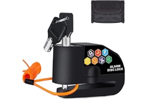 BangShou Alarm Disc Brake Lock, Motorbike Bike Bicycle Wheel Disc Lock 110dB 7mm Thick for Motorcycles,Bicycles and Scooters