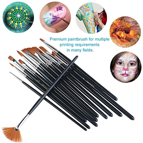 UEETEK 12 Pcs Nylonhaar Ölmalpinsel Fächerpinsel Malerei Pinsel für Künstler Aquarell Acryl Ölmalerei - 6