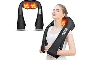 AERLANG Masseur Cervical, Massage Dos et Cou Épaules avec Chauffage,Appareil de Massage Shiatsu Électrique ur Massager Nuque Cervicales Epaule，Cadeaux Pour Maman, Papa, Femmes et Hommes