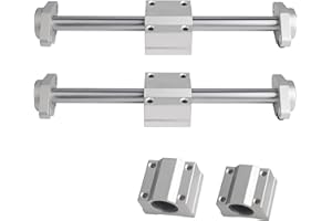 euroharry 12 mm, 400 mm, 2 alberi lineari, 4 supporti, 4 cuscinetti a sfera, aste di movimento lineari, guide dell'albero