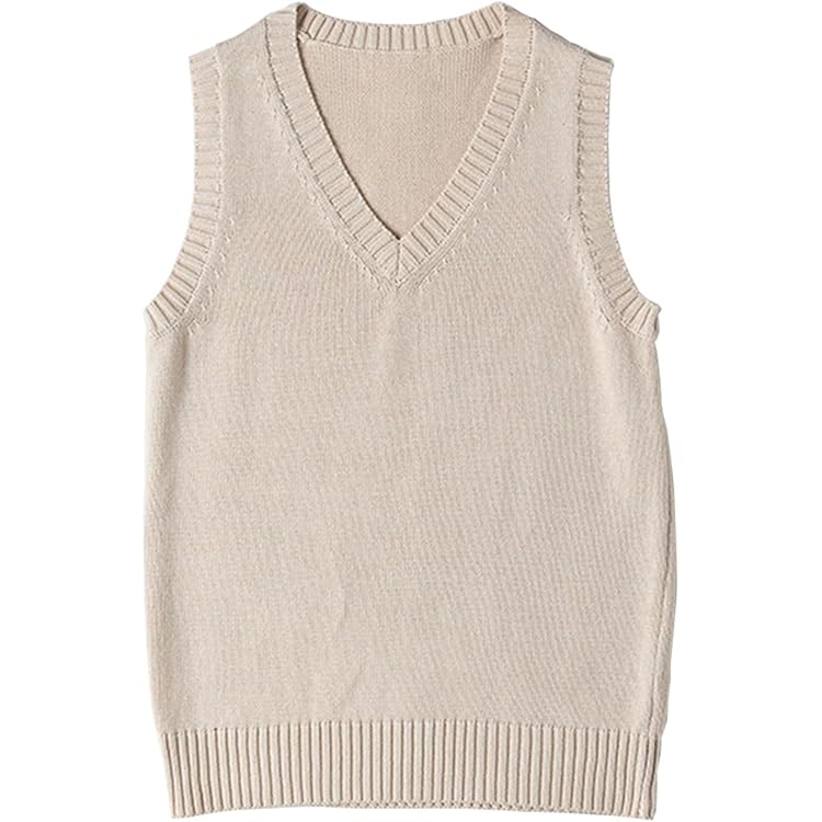 Haut Femme Sans Manches En Tricot Côtelé - Col En V Profond, Ourlet Asymétrique - Pour Superposition Style Décontracté Tendance