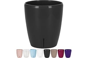Santino ORCHIDEA Pot à Orchidée à Arrosage Automatique avec Système de Dèche et Indicateur de Niveau d'eau (Diamètre 15 cm, 2 L, Anthracite)