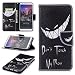 Produktbild Hülle für Xiaomi Redmi 5 , IJIA Schwarzes Gesicht (Don't Touch My Phone) TPU + PU Leder Flip Case Cover PU Lederhülle Schutzhülle Ledertasche mit Brieftasche Geldbörse und Card Slot Handyhülle Shell Book Style Design Case Tasche für Xiaomi Redmi 5 (5.7")