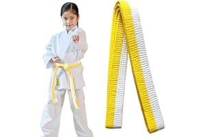 COYUN 1 Stück Judo gürtel, Taekwondo-Gürtel Belt, Judo Karate Gürtel Belt Kampfkunst Karate Judo Baumwolle Taekwondo Belts Professioneller Karate Aikido Belt Weiß Gelb Kampfsportgürtel 220cm