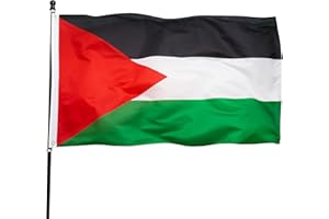 QIUGOSUN Palestine Flag,5ft x3ft Large Palestinian Flags Banner with Brass Eyelets for National Party Freedom Gaza Festivals Celebration Garden Yard Home Car Street Sports Events Indoor and Outdoor Decorations