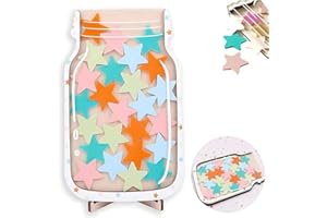 ‎YERIA Yeria Sterne Belohnungsglas für Kinder, Personalisiertes Belohnungsglas, Star Reward Jars, Motivierendes Belohnungsglas, Belohnungsglas für Gutes Benehmen, Sterne Anreizglas aus Holz für Heimschüler