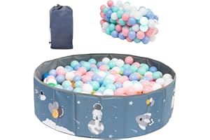 3B PRODUCTS Piscina de Bolas Bebe + 70 Bolas Incluidas, Parque Bolas Bebe, Piscina Bebe Plegable, Piscina Bolas Infantil, Juguetes Niño 1-4 Años, Regalo Bebe, Piscina Bebe Portátil (Piscina Azul)