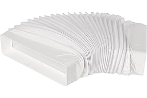 LIRAST 220 x 55 mm / 0,5 m PVC elastyczny kanał z łącznikiem – wąż wentylacyjny do kanału płaskiego – wąż wylotowy do klimatyzatora, suszarki do prania, okapu kuchennego