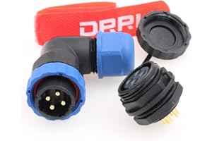 DRRI SD20 20mm Coude 4 Broches Arrière Écrou Étanche Aviation Connecteur Mâle Prise Femelle Fiche Filetée Connexion pour Système D'énergie Solaire