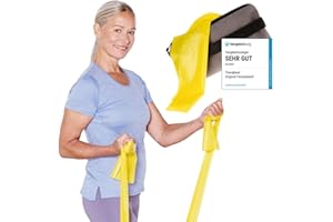 ARTZT - QUALITY SPORTS AND HEALTH EQUIPMENT TheraBand 2,50m inkl. Türanker + Tasche | Widerstandsbänder | Terrabänder | Gymnastikband | Fitnessband | Stretchband | Heimtraining, Krafttraining, Rückenübungen, Therapie, Reha | 100% Naturlatex