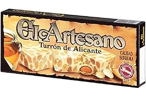 CERRO El Artesano - Touron Dur avec du Miel/Amandes sans Gluten 250g - Turron de Jijona, Turron espagnol, Nougat