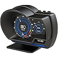 Geloo Head Up Display OBD2+GPS Dual System Gauge Smart Car HUD Digital Speedometer Odometer Overspeed Warning Oil temp Alarm