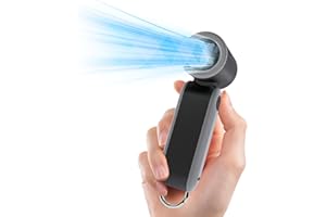 MERTTURM Mini Ventilateur Portable, 17400RPM Poche Rechargeable Turbo Ventilateur avec 5 Vitesses pour Commutaison/Marche/Shopping/Voyage/École-Negro & Gris