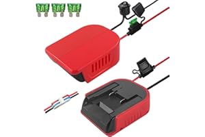 TPDL Confezione da 2 adattatori per ruote motrici per batteria Einhell Power X-Change da 18 V, adattatore per batteria con cavo da 14 AWG, fusibile e interruttore, convertitore di alimentazione per lu