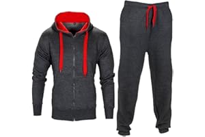 NOROZE Men's Tracksuit Set Full Zip Hoodie Jacket Jogging Tops Bottoms Suit casual loungewear loose-fit sweatpants Ribbed cuffs All Sizes S-XXL