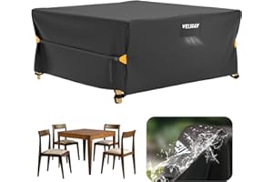 Velway Rattanowe pokrowce na meble ogrodowe: wodoodporny 200 x 200 x 71 cm kwadratowy pokrowiec na stół zewnętrzny z otworem wentylacyjnym odporny na promieniowanie UV wiatroszczelny do zestawu do
