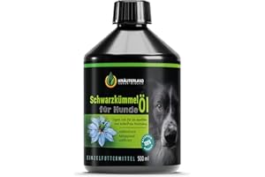 Kräuterland Black Cumin Oil for Dogs, 500 ml, Unfiltered, 100% Natural, Fresh Mill, Direct from the Manufacturer, Natural Tick Protection & Grooming