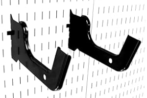 Wall Control Coppia di ganci resistenti – Lavagna forata in metallo con intaglio ganci resistenti per pannello forato e lavagna per attrezzi scanalata – nero