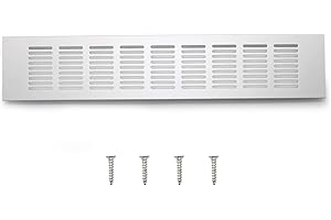 WJUAN Air Vent Grille Cover Ventilation Grill, 400 mm Silver Square Aluminum Alloy Vent Cover for Cupboard Wardrobe Ventilation