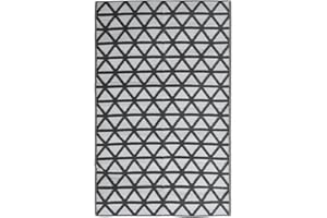 ‎VIDAXL vidaXL Outdoor Teppich Doppellagiges Jacquard-Muster Balkon Terrasse Garten Außenteppich Balkonteppich Gartenteppich Terrassenteppich Schwarz 140x200cm PP