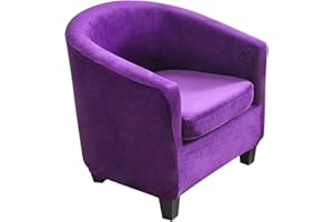 ‎TOPCHANCES TOPCHANCES 2 Stück Tub Club Stuhlhussen, hohe Stretch-Sessel, Sofa-Schonbezug mit Kissenbezug, Samt-Möbelschutz, weiche Couchbezüge für Esszimmer, Wohnzimmer, Büro, Empfang (lila)