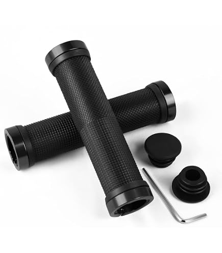 Poignées De Vélo Ergonomiques Antidérapantes – 2 Paires, Caoutchouc Et Alliage Alu, Doré/noir - 8