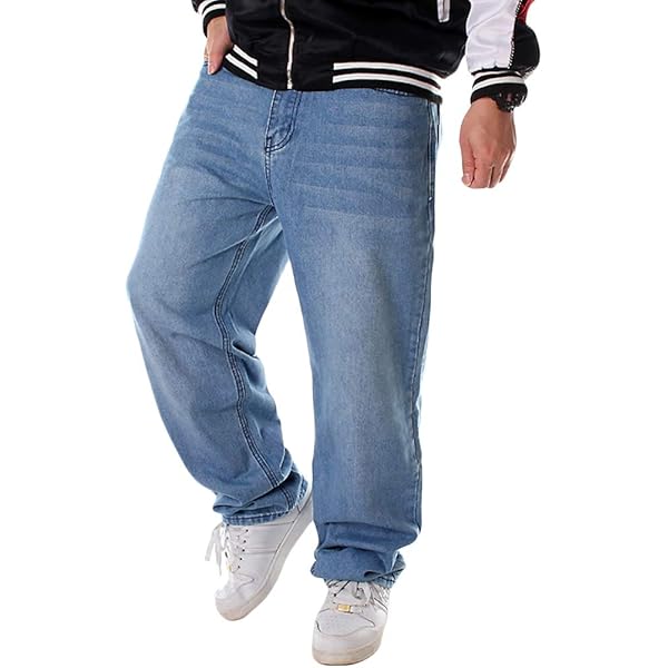 Jeans Uomo Taglie Forti WJANYHN - Vita Alta Con Elasticizzato, Bottoni E Tessuto Comodo