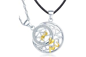 Unendlich U“I U" Liebe Motiv Partner-Ketten 925 Sterling Silber Anhänger Herren/Damen/Paar Halskette Geschenk für Liebste