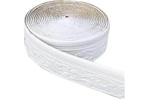 MOCASTLE Wallpaper Borders Self Adhesive 10mx8cmx4mm Skirting Board Trim, Waterproof Anti-Collision Line Border Roll Wall Trim For Corner Line Ceiling Border, 1PC (White)