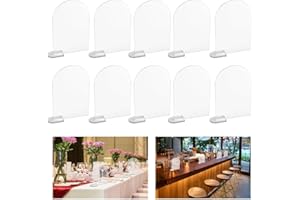 ZACUDA 25PCS Clear Arch Acrylic Sign Acrylic Signs with Stand Blank Acrylic Table Number Sign Holder Arched Round Top Acrylic Sheet Acrylic Name Cards Signs for Wedding Receptions Events(9.5*14.5cm)