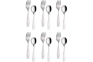 Exzact barn bestick 12 delar rostfritt stål gaffel sked 24M+ | tål diskmaskin graverad Perro Conejo spegel polerad mat Grade
